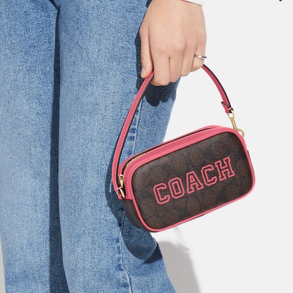 Coach Jamie Wristlet In Signature Canvas With Varsity Motif
IM/Brown/Watermelon - Picture 4 of 16